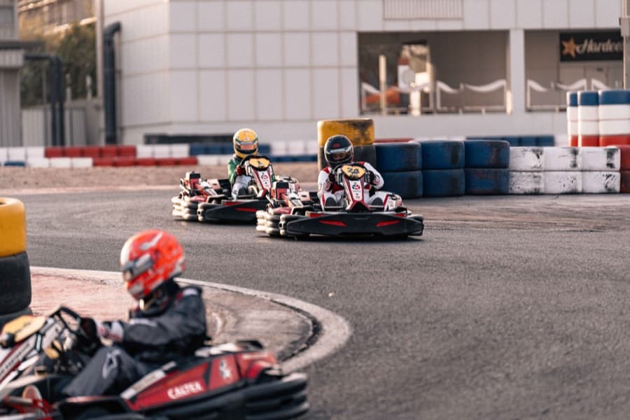 Karts on the Dubai Kartdrome circuit
