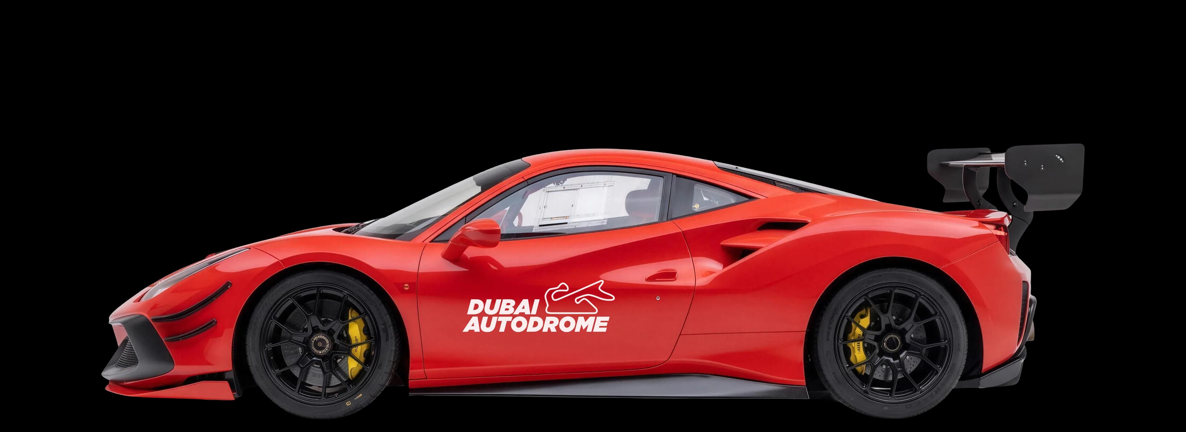 Ferrari 488 GT in Dubai Autodrome livery, side view